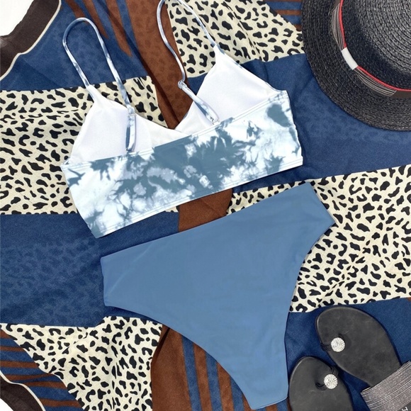 Boho tie dye high waist bikini cheeky swimsuit - Picture 7 of 7